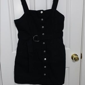 Black jean mini dress